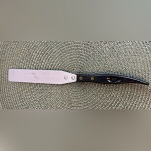 Vintage "Stanley" Stainless Steel Long SpreaderBlack Handle Kitchen Brass Rivets